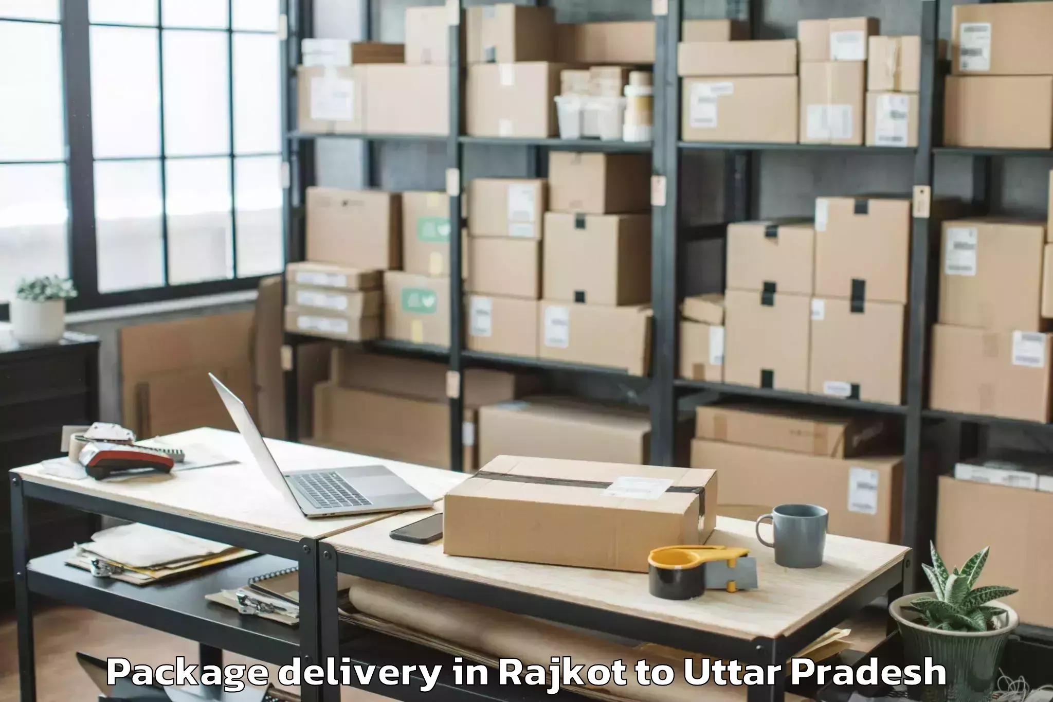 Reliable Rajkot to Gardens Galleria Mall Noida Package Delivery